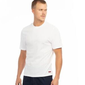LEVI’S M Pack of 4 Premium Cotton White Crewneck Short Sleeve T-Shirts